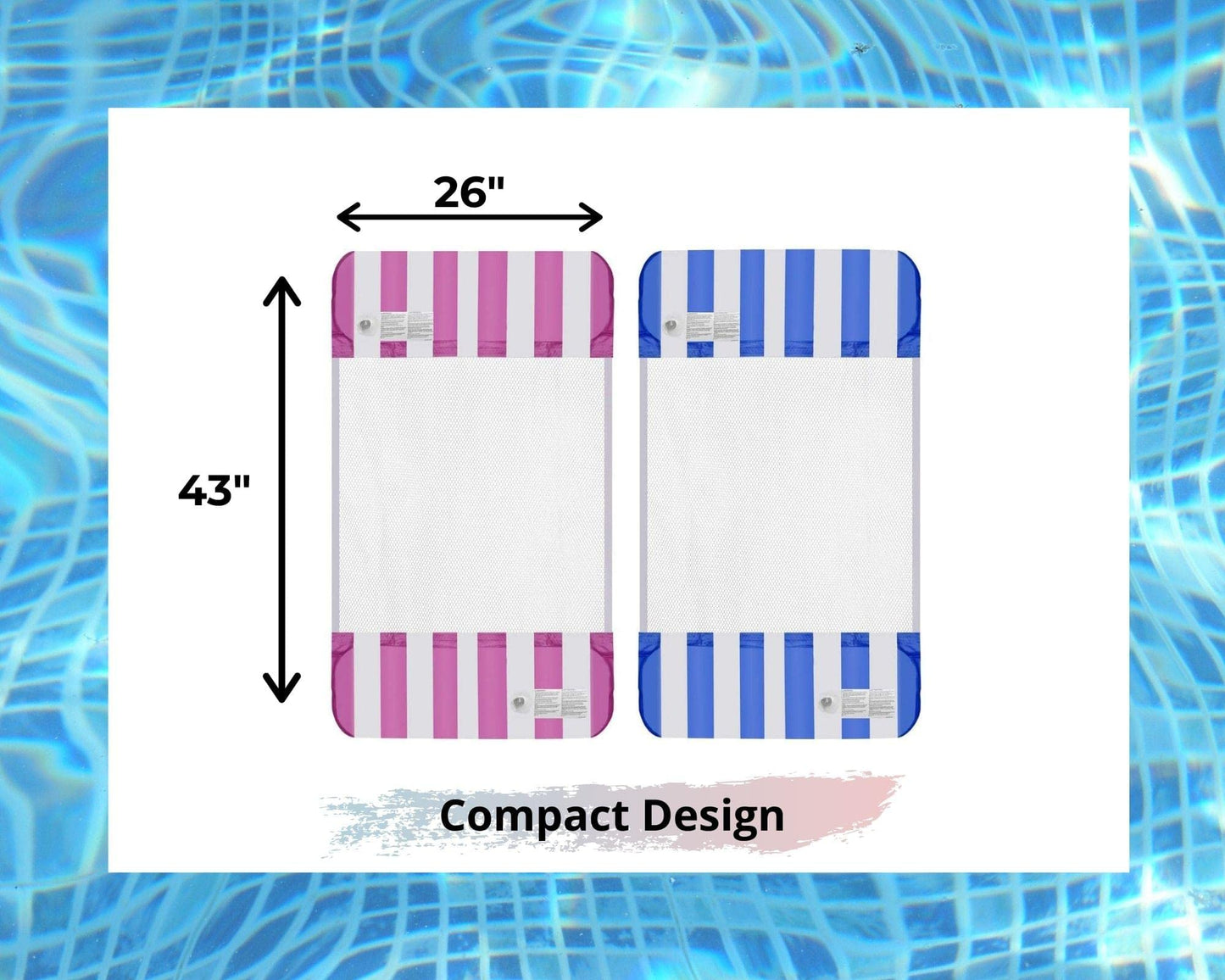 Inflatable Swimming Pool PVC Float Lounge, Yellow | Multi-Purpose Water Hammock, Mesh Lounge Chair, Drifter, Saddle | Portable Sunbathing Pool Accessories