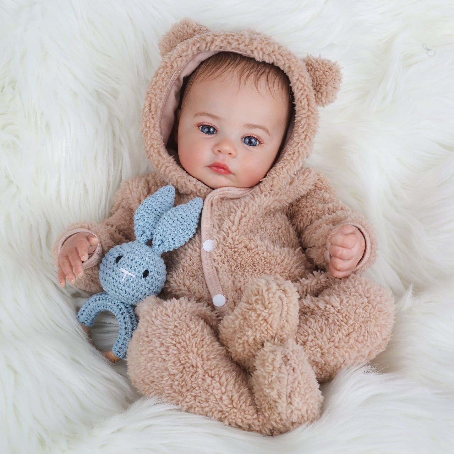 KSBD Reborn Baby Dolls - 18 Inch Realistic Baby Doll Lifelike Full Baby Boy Real Life Baby Doll with Soft Vinyl Body can Swimming with Accessories Gifts for Kids 3+