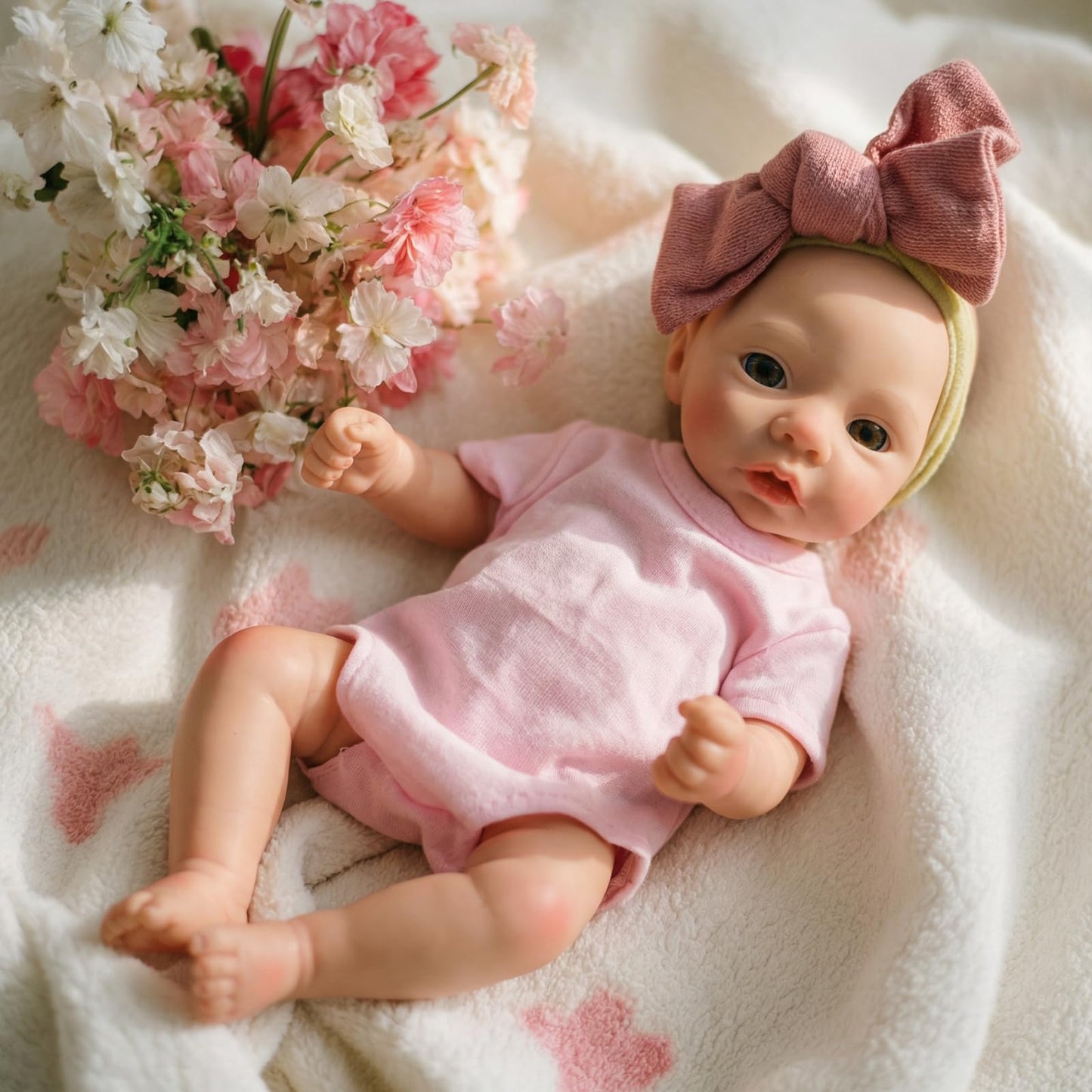 OtardDolls 10 Inch Silicone Baby Doll Full Body Soft Silicone Reborn Baby Mini Silicone Baby Dolls Reborn Baby Dolls Handmade Real Babies Dolls Set