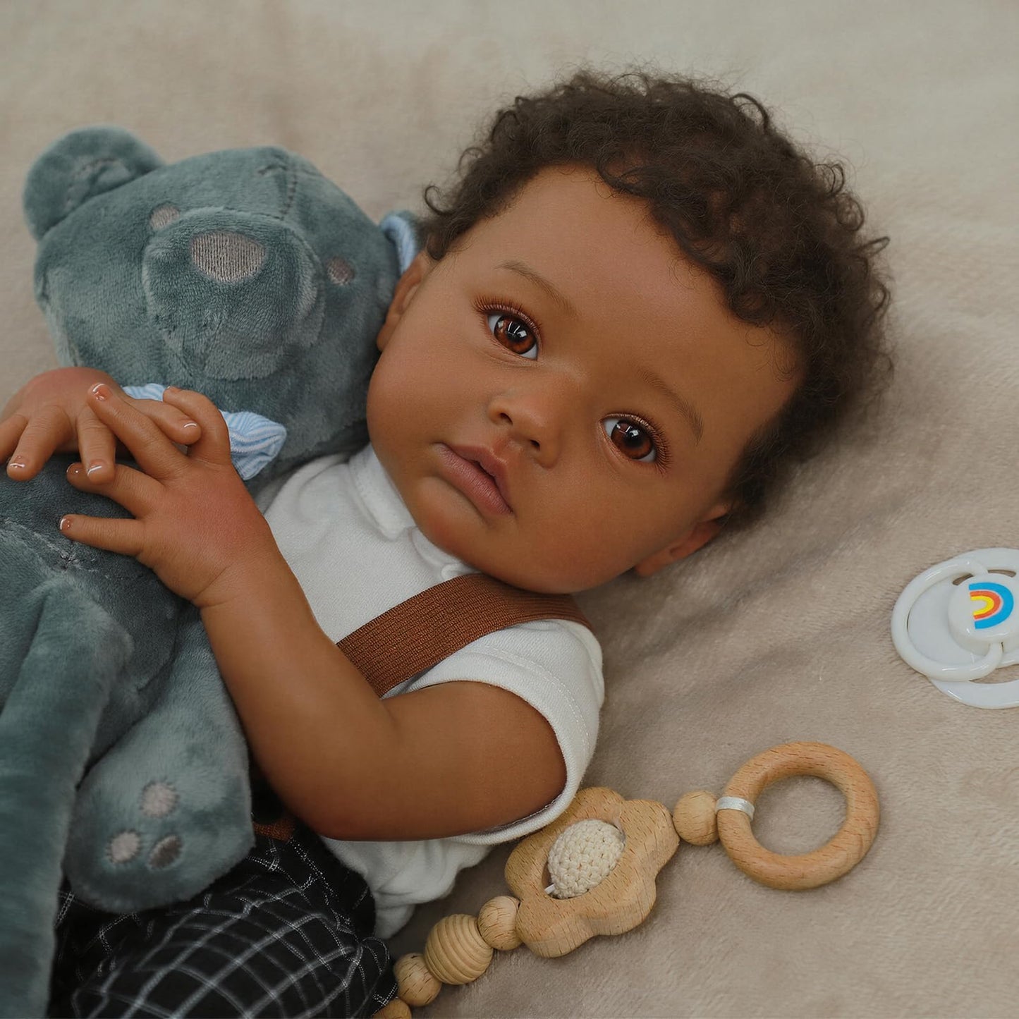 WOOROY Realistic Reborn Baby Dolls Black - 20 Inch Real Life Baby Dolls African American Real Baby Boy, Lifelike Real Looking Baby Doll Poseable, Gift Set with Accessories for Aged 3+