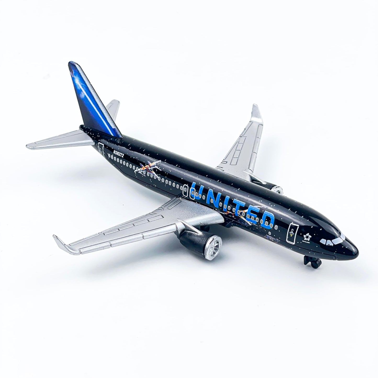AVIAMUSE Model Airplane, United Black Livery Aircraft Planes Model Suitable for Collection and Christmas Birthday, Desktop Decor
