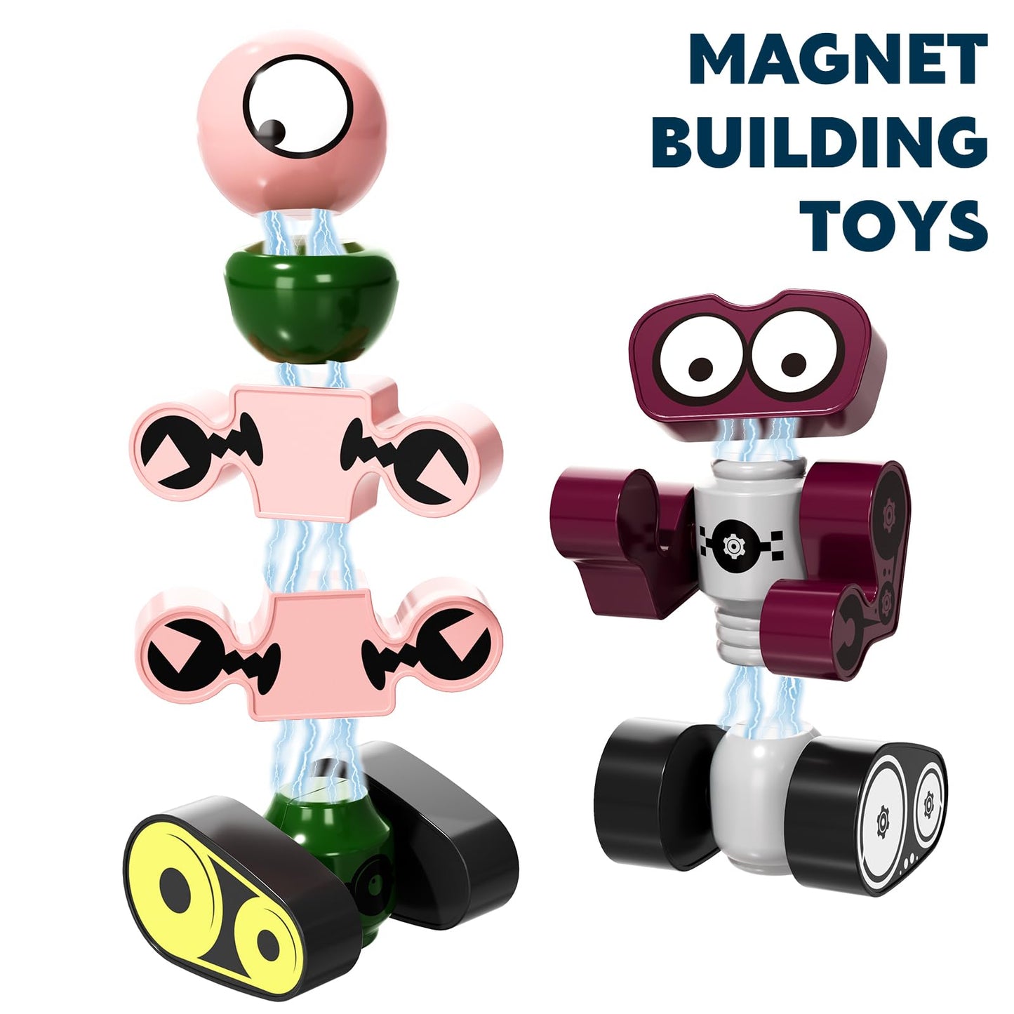 TEMI Magnets Robot Toy for 3 4 5 6 7 Year Old Boys - Transform Toys Planet Magnet Building Toys Stacking for Toddler, Learning Educational Christmas and Birthday Gifts for Kids Ages 3-7