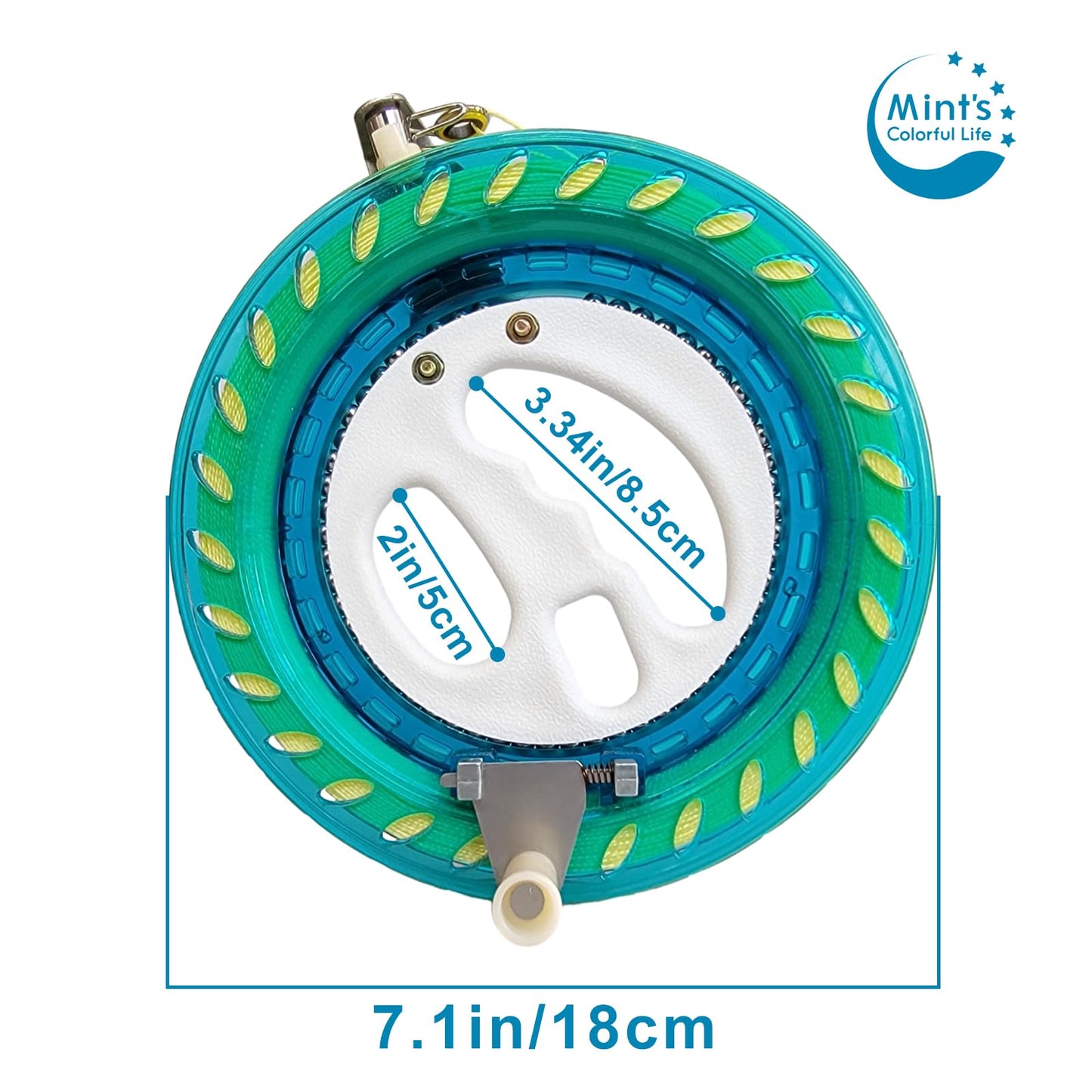 Mint's Colorful Life 60'' Delta Kite with 7.1in Reel Winder, Easy Flying Kites & Kite String Spool for Kids & Adults, Best Beach Kites Set for Beginners