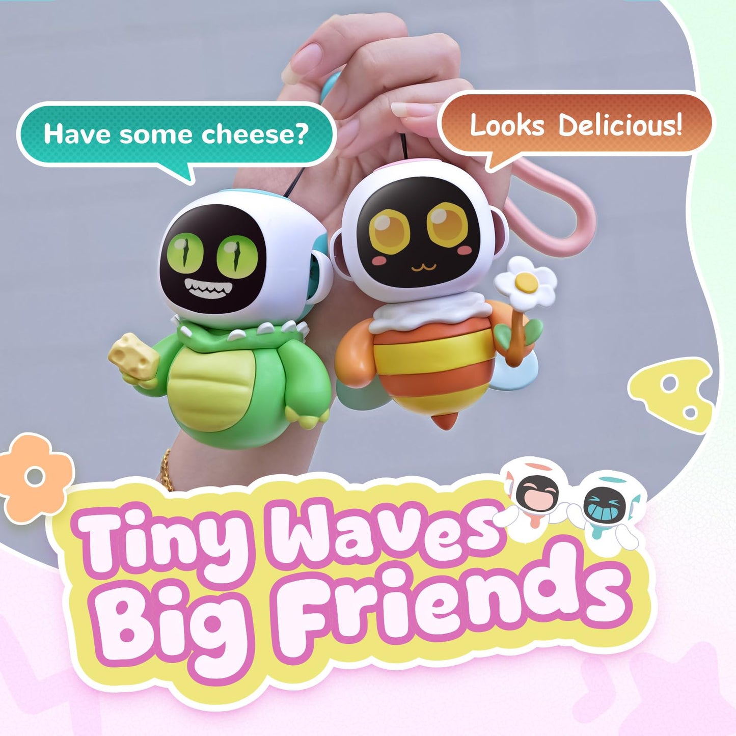 ENERGIZE LAB Eiliko Lover Set + Mystery Swappable Themed Bodies - Portable Robot with AI, Fun Electronic Pendant Toys, Gifts for Couples and Best Friends.