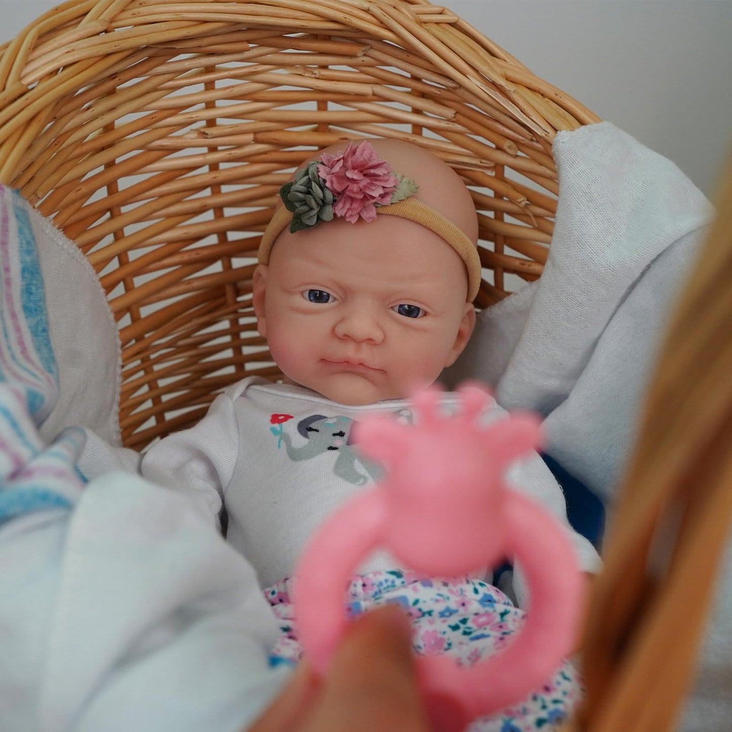 12" Reborn Baby Doll Silicone Full Body Realistic Newborn The Look Real Eyes Open Cute Baby Girl Soft Anti Stress Babies Doll with Clothes Feeding Accessories Set