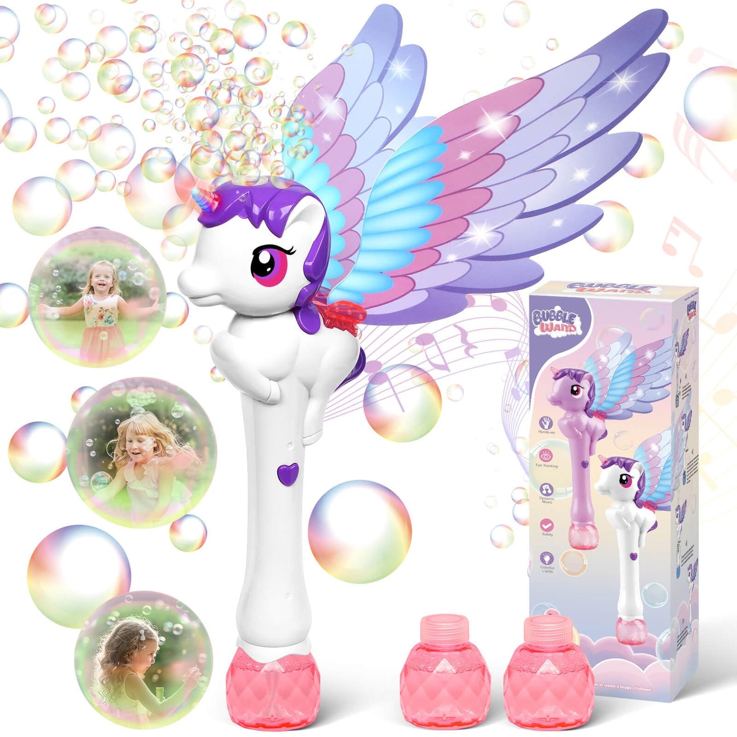 Dolanus Bubble Wands for Kids Toys Ages 3-8 Year Old: Unicorn Toys Princess Wand, Toddler Girl Toy Age 3 4-5 6 Years Old, Outdoor Party Birthday Gifts for 3 4 5 6 7 8 Year Old