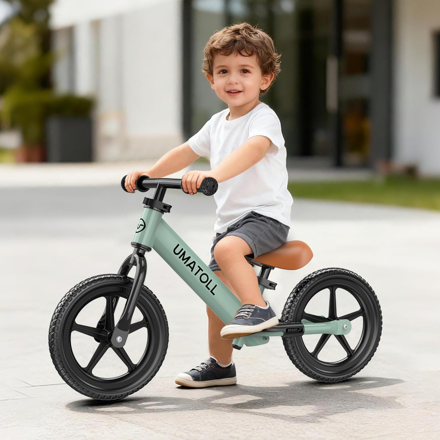 Umatoll Toddler Balance Bike for 2-5 Year Old, Adjustable Kids Toy Bicycle, Gift for Ages 2-3 Girls Boys (Green)