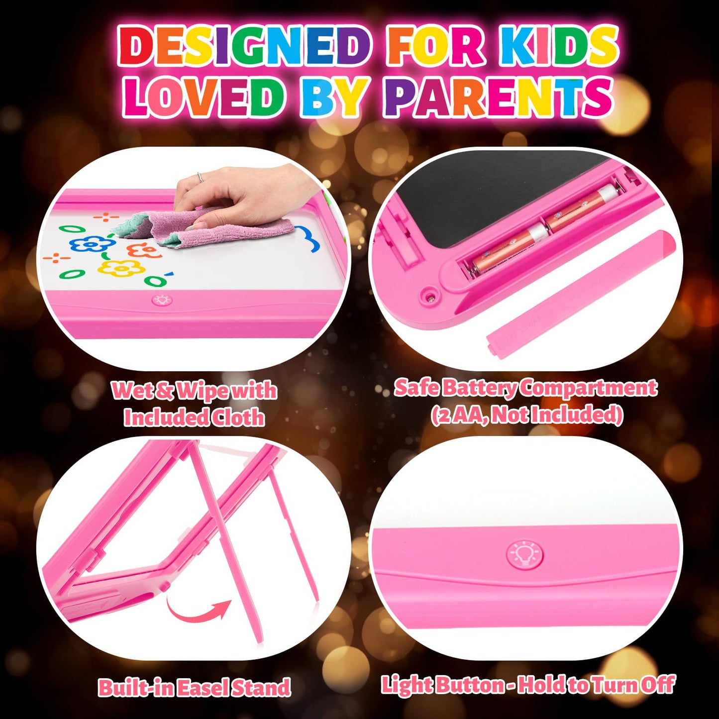 Ultimate LED Drawing Board for Kids Ages 5-7, Girls Toys Age 6-8, Christmas Birthday Gifts, Light Up Tracing Pad, 9 Double-Sided Cards, 6 Markers, Arts Crafts Learning Toy, Magic Doodle Writing Tablet