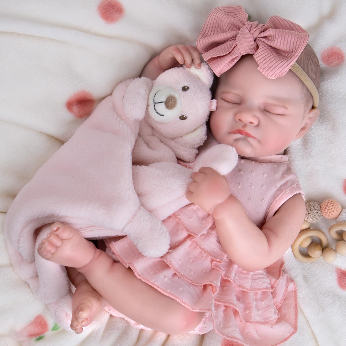 Aori 20" Realistic Reborn Baby Dolls – Lifelike Sleeping Newborn Girl Doll with Soft Weighted Body, Poseable Limbs, Full Feeding Set & Outfit – Cuddly Baby Gift for Girls 3+ and Collectors