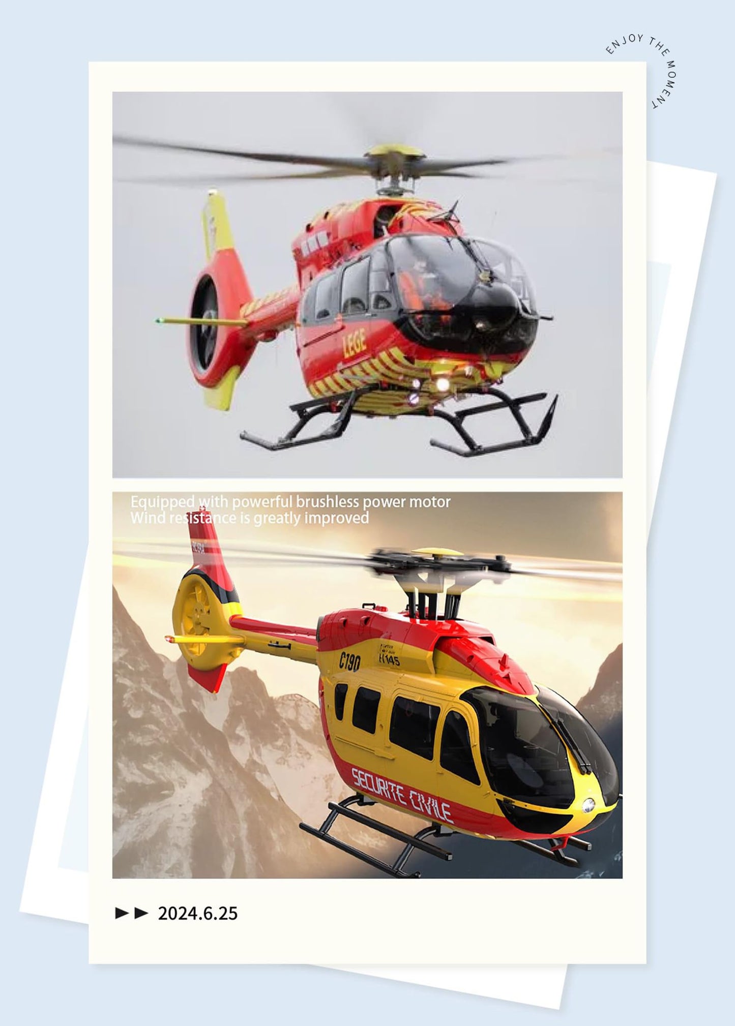 Ssccgym C190 H145 6CH Remote Control Helicopter Aircraft for Adults Beginners RC Heli Single Rotor No Ailerons Maintain Altitude Hover/Optical Flow Positioning RTF 335MM (Yellow 2-Battery)