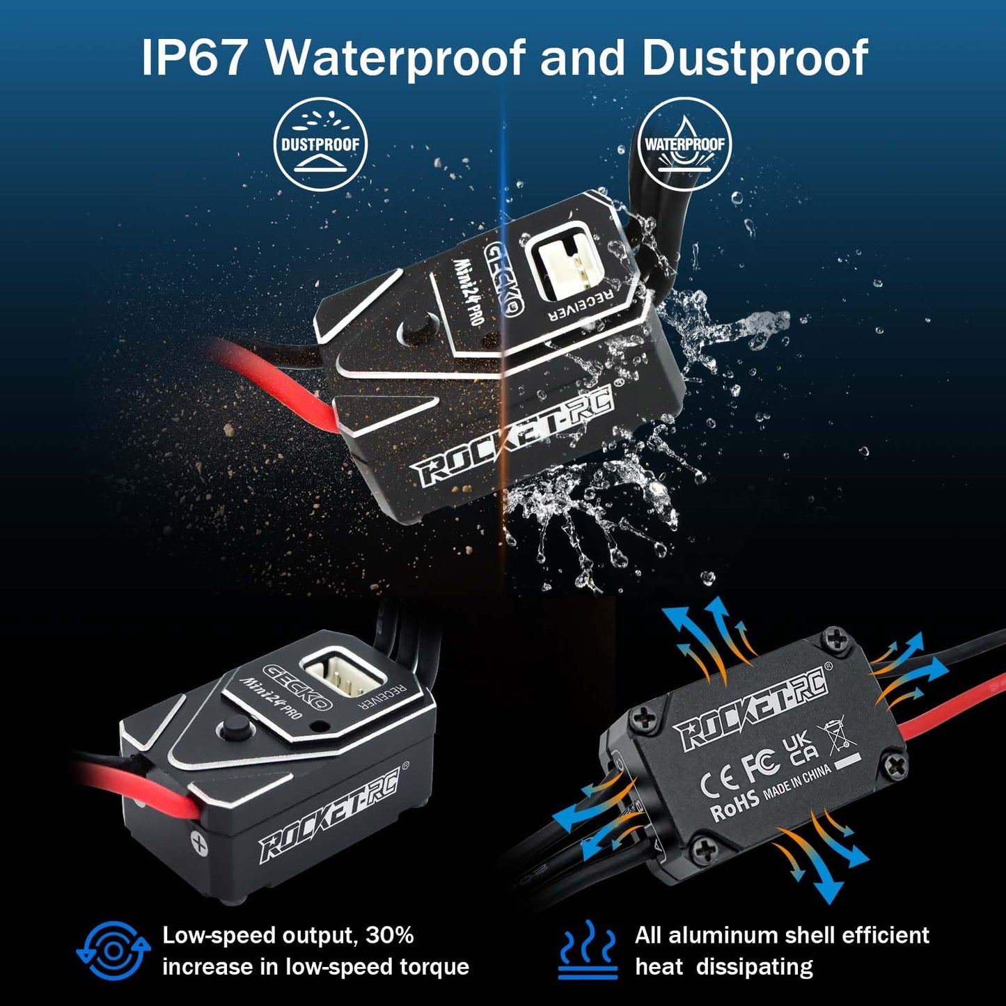 Surpass Hobby 1212 Pro 3500KV Outrunner Brushless Motor and 25A Waterproof Brushless ESC for 1/18 TRX4M Ascent-18 Upgrade