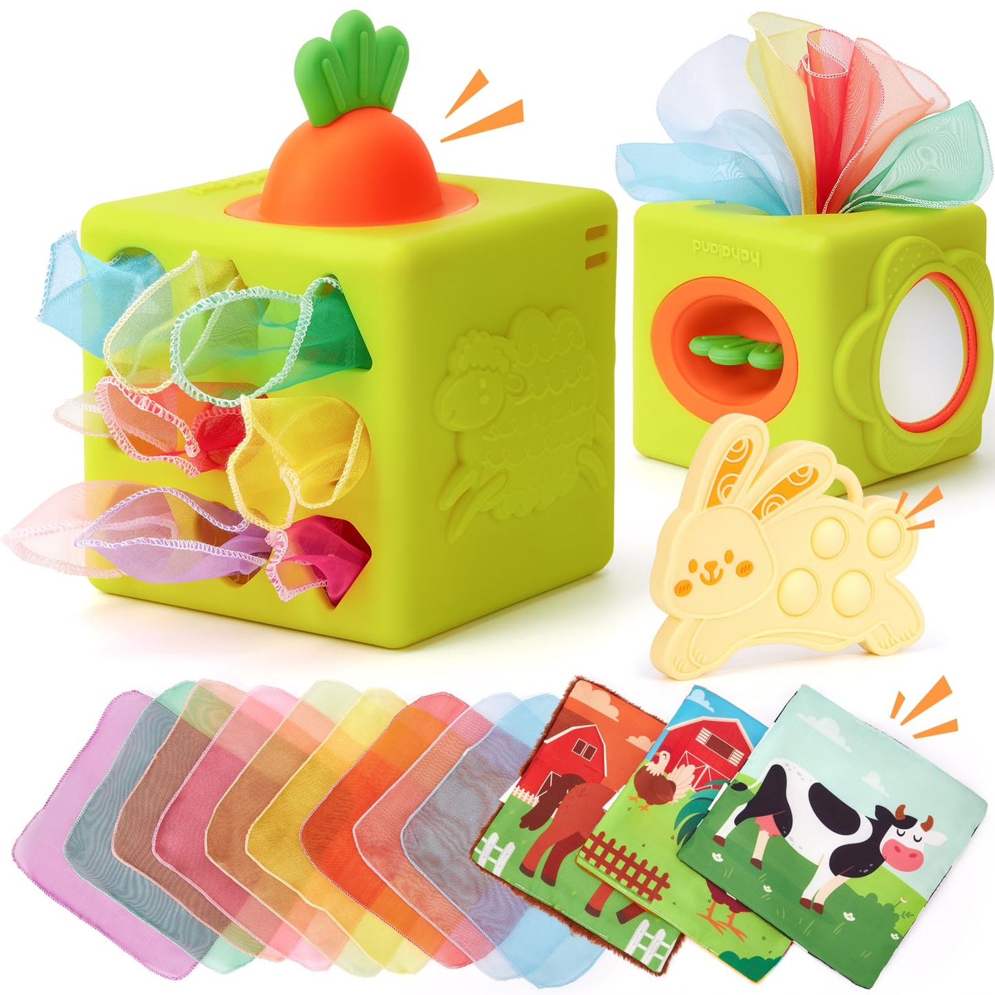 hahaland Busy Book for Toddlers 1-3 Baby Tissue Box Toy 6-12 Months, Montessori Toys for Boy Gifts Girl Toys