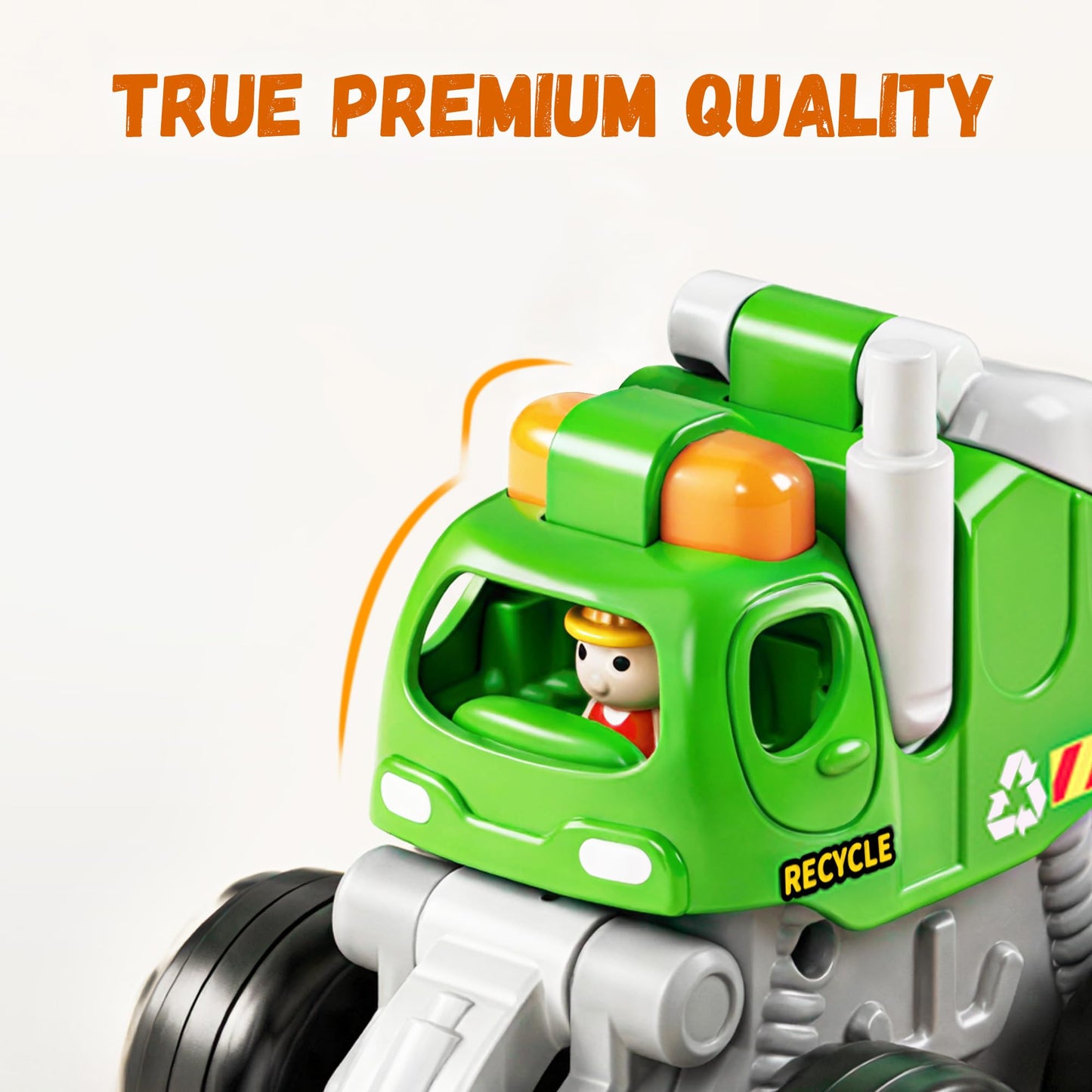 iPlay, iLearn Stunt Construction Trucks for Toddlers 1-3, Baby Push Go Friction Cars, Kids Pull Back Vehicle Set, Boys Digger Roller Dump Truck, Birthday Gift 12 18 Months, 2 3 4 5 One Yrs Girls Child