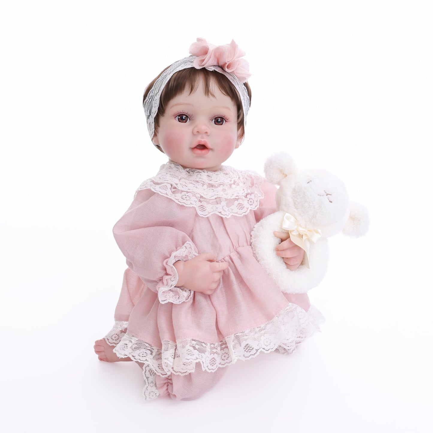 Cloveray 20inch Large Realistic Reborn Baby Doll Hand-Rooted Hair Lifelike Baby Dolls with Accessories for 3+ Year Old Girls Gifts, Pretend Play, Collection