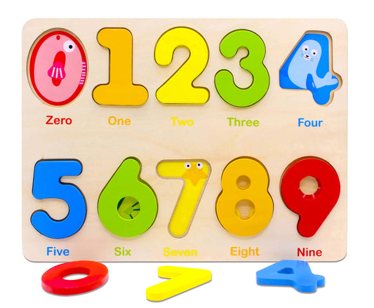 You&Xi Toddler Puzzles for Kids Age 3-4 Years Old-Wooden Number Preschool Puzzles