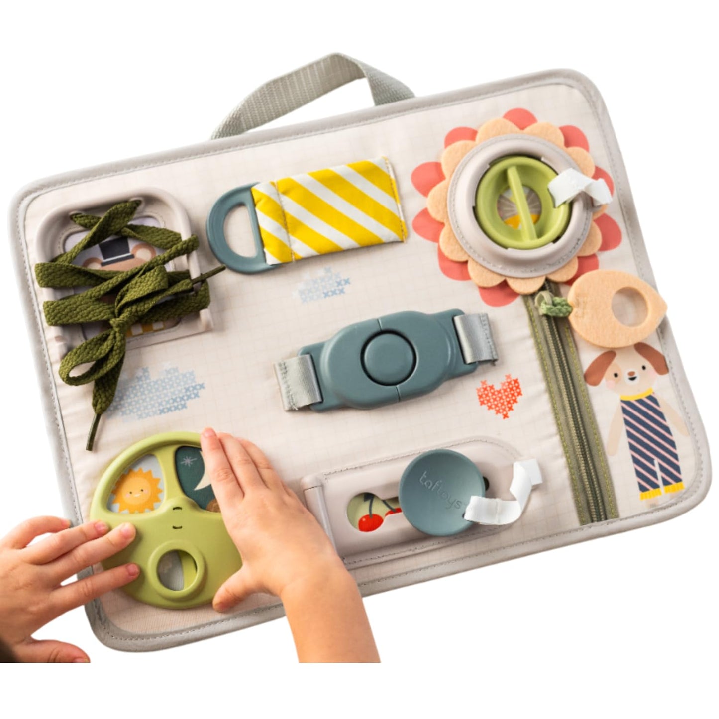 Taf Toys Snap'n Learn Board Busy Board for Toddlers 18 Months & up Montessori Sensory Activity Board Travel Toy Non-Toxic Educational Learning Toy for Boys & Girls Birthday Gift