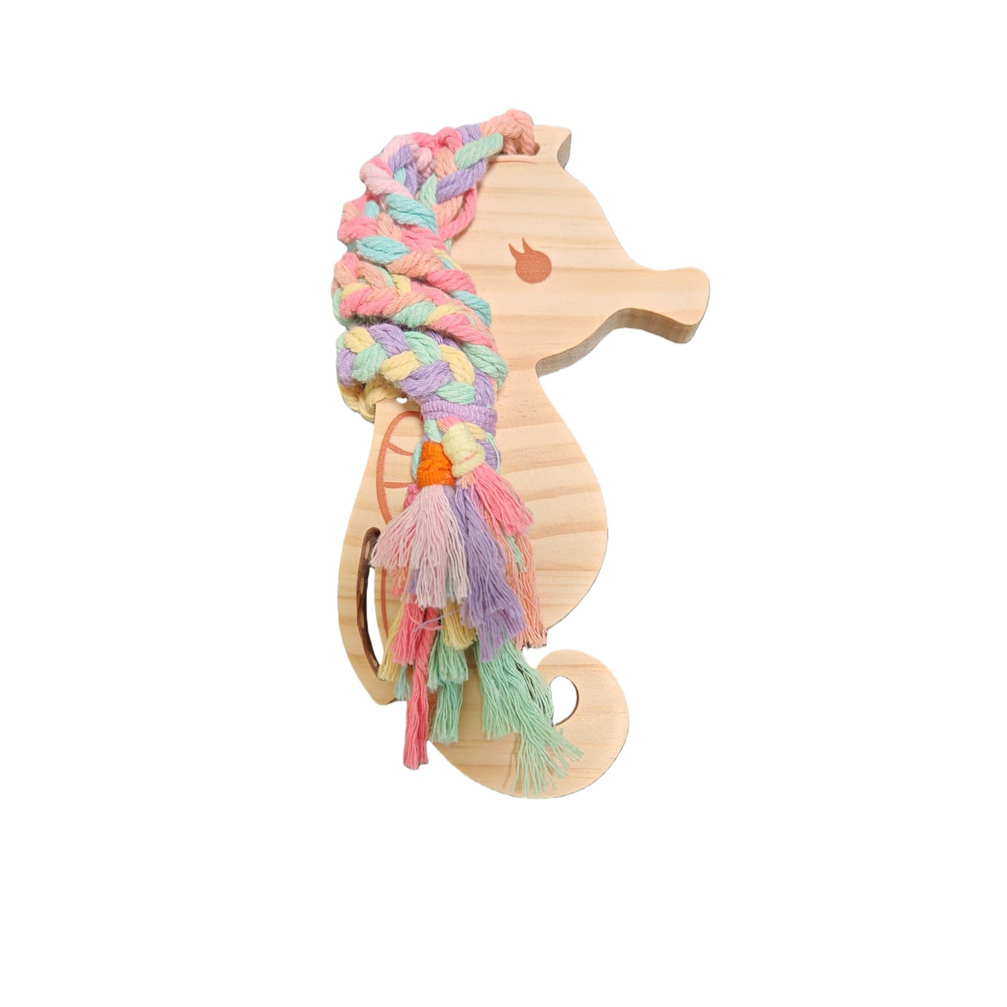 Eray Wooden Lacing Toys for Kids DIY Toy Plane Activities Car Travel Toy Montessori Educational Learning Threading Toys for Fine Motor Skills (Rainbow Seahorse)