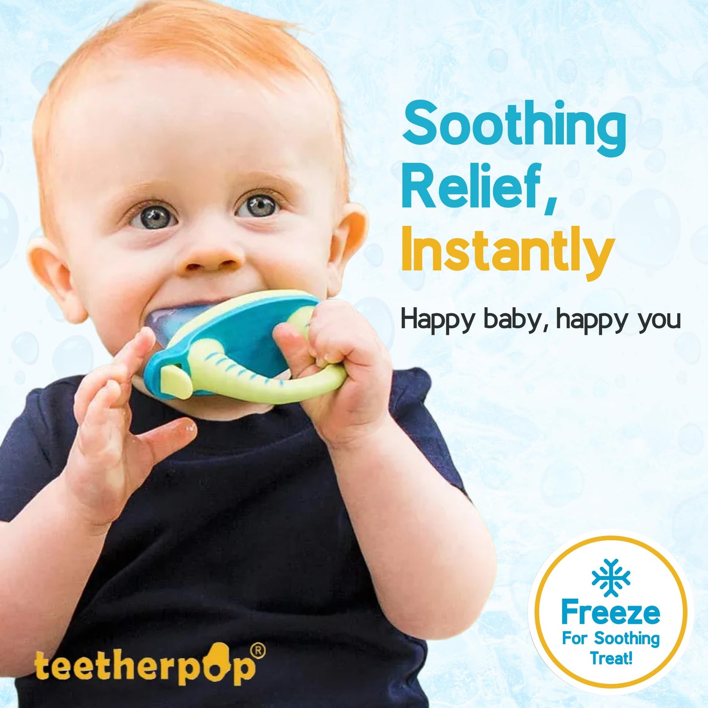 Teetherpop Fillable Freezable Teethers for Babies - Breastmilk Teether with Spill-Proof Sippy Slits – Teething Popsicle for Baby, Liquids & Purées, Cooling Teething Relief Feeder Pacifier - LimonTeal