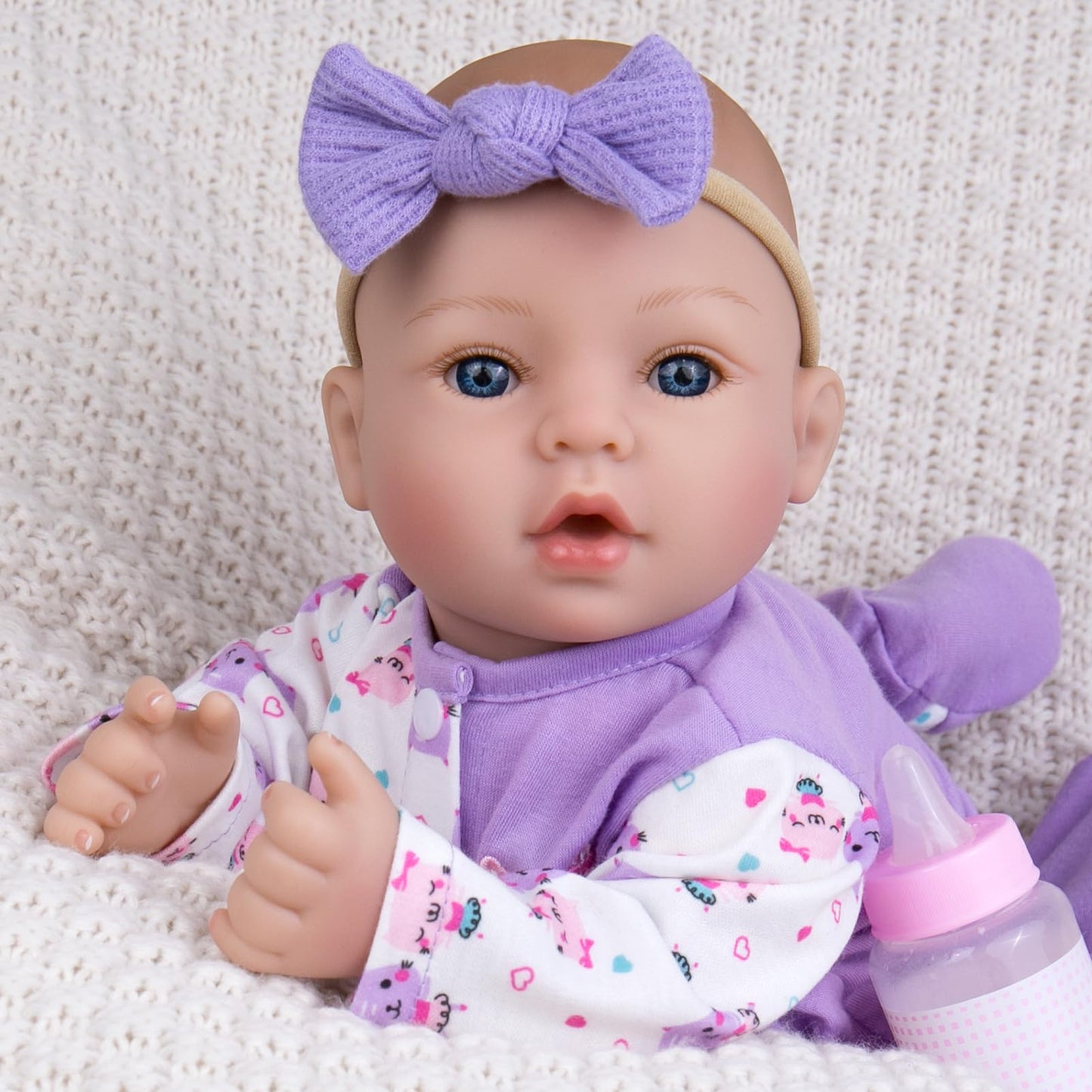 Aori Reborn Baby Dolls- 18'' Realistic Newborn Baby Doll with Feeding Set & Birth Certificate - Lifelike Real Life Baby Dolls for Role Play, Gift for Kids Ages 3+, Pre-Parents, Grand-Parents
