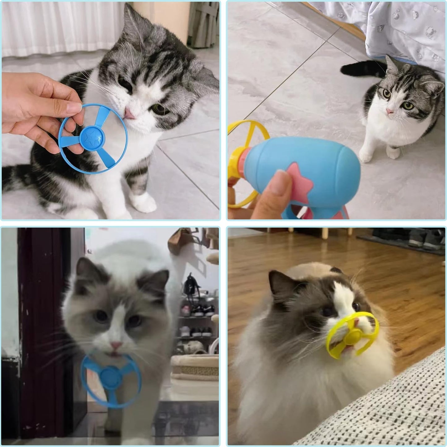 Svemei Cat Fetch Toy, Interactive Flying Cat Toy with 48 Propellers, Toys for Training Hunting Chasing(only Flying Propellers)