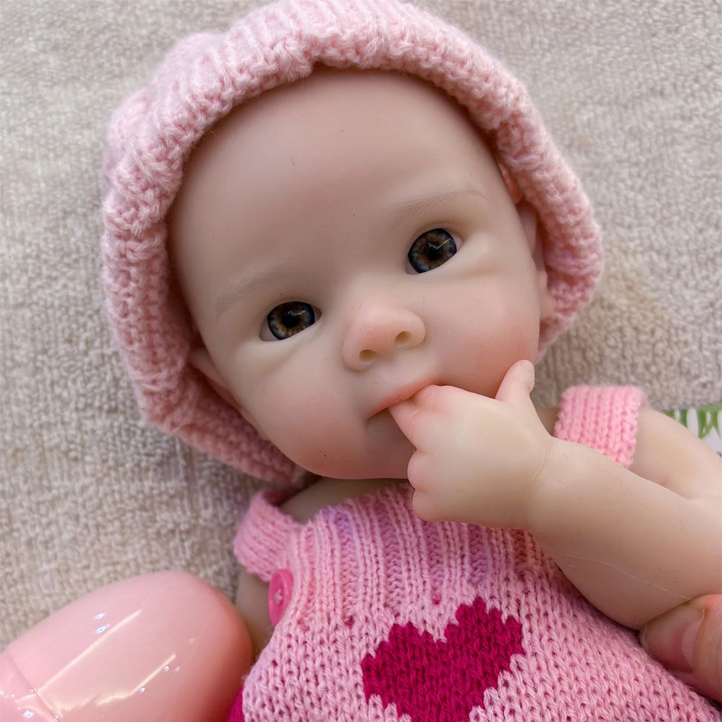 Gileutay 12 inch Full Silicone Reborn Baby Doll Girl Lifelike Newborn Dolls Open Mouth Real Life Baby Dolls with Feeding Accessories