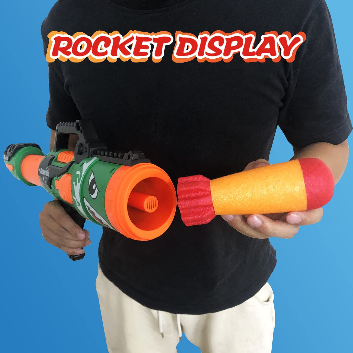 Gantan Toy Rocket Barrel Launcher-Fires Foam Rockets Includes 6 Rockets Compatible with RL Blaster- Shooting Game Toy Air Power Blaster Toy Gun for Youth, Adults