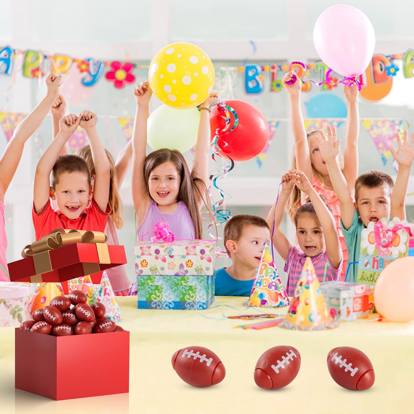 SCIONE 36 Pack Football Fidget Spinner Football Party Favors for Kids 4-8 8-12 Goodie Bag Stuffers Treasure Box Toys for Classroom Prizes Sports