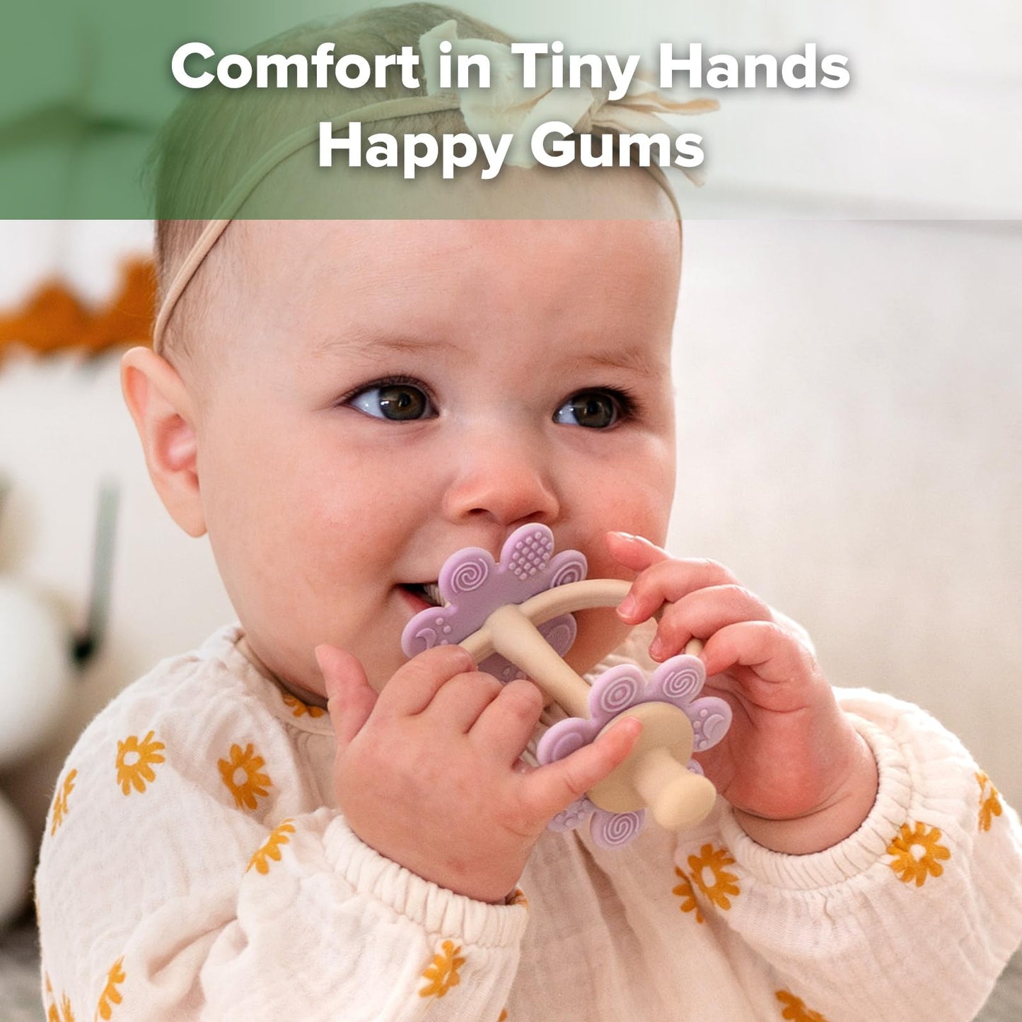 haakaa Silicone Twin Flower Teether&Astronaut Beginner Silicone Cutlery Set-Nipple-Shaped End for Gum Massage,360° Baby Toothbrush Head for Self-Brushing Training-Toddler Spoons Self Feeding 6+Months,