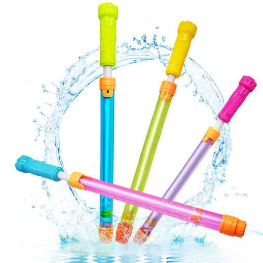Elovien Water Guns Squirt Toys for Kids, 4 Pack Water Soaker Blaster, 35 ft Range Water Squirter for Summer Outdoor Fun, Pool Beach Water Shooter for Boys Girls Adults
