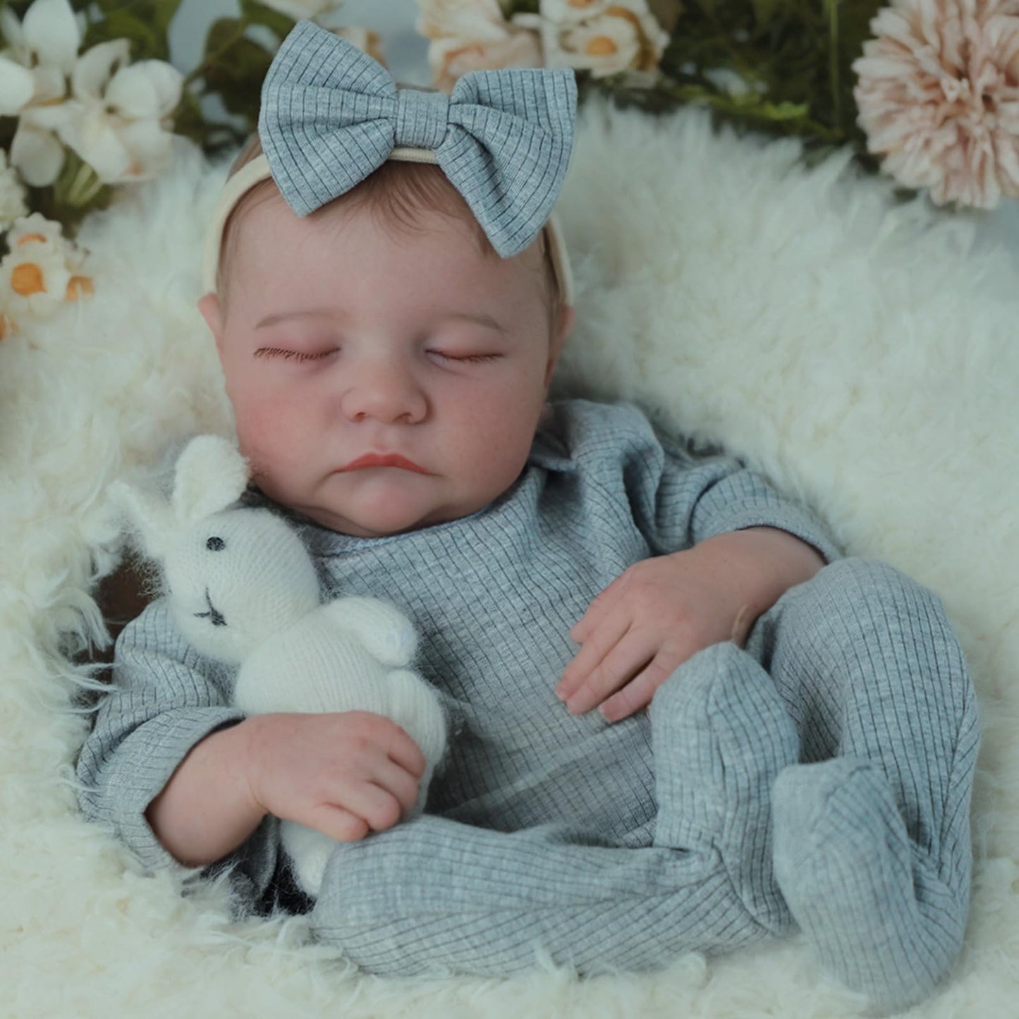 SCOM Realistic Reborn Baby Dolls - 18 Inch Real Life Baby Girl, Silicone Doll with Weighted Body, Lfelike Newborn Baby with Full Vinyl for Kids Age 3 4 5 6+ Gift