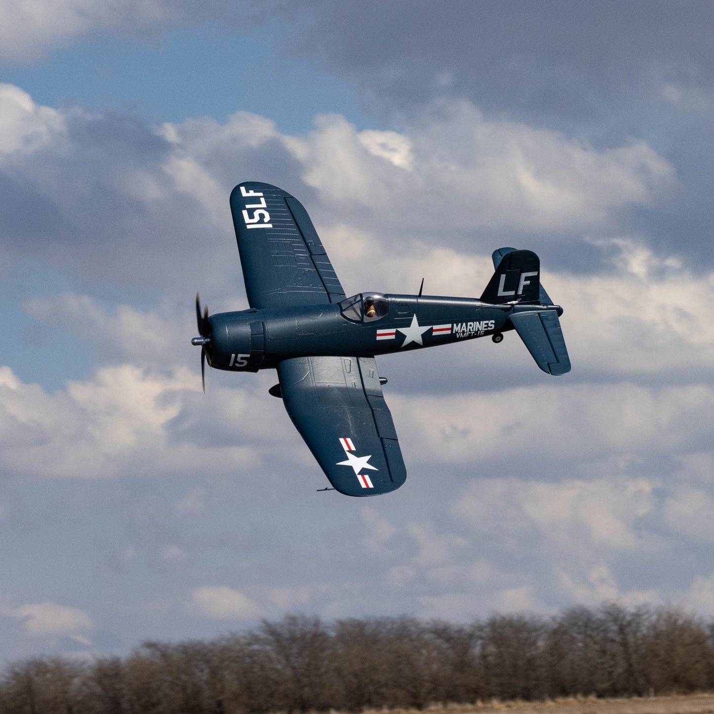 E-flite RC Airplane F4U-4 Corsair 1.2m BNF Basic Transmitter Battery and Charger Not Included with AS3X and Safe Select EFL18550