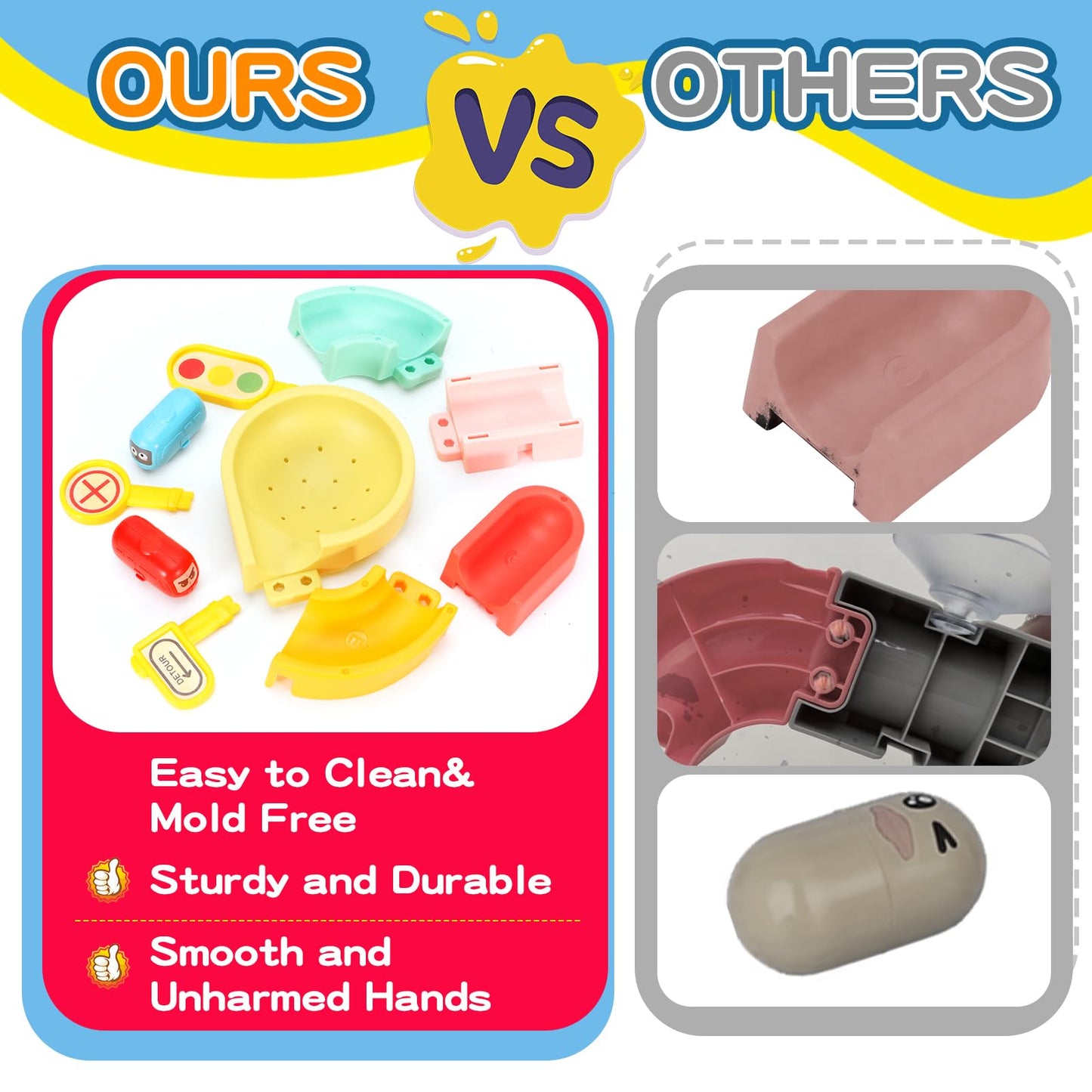 Kids Bath Toys for Kids Ages 4-8 3-5 with Magnetic Car Bath Toys Mold Free & DIY Slides Tracks Bathtub Shower Toys Birthday Gifts for Toddlers 2-4 5 6 7 8 Year Old Boys Girls (47 PCS)