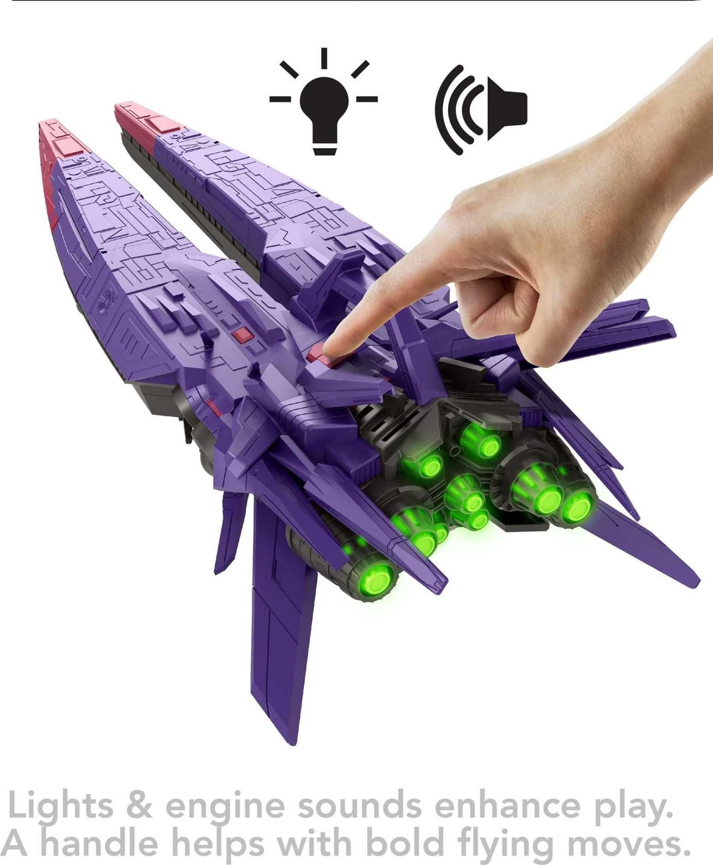Mattel Disney and Pixar Lightyear Vehicle Playset, 20-inch Zurg Mothership with Lights & Sounds Plus Zyclops Figure, Hyperspeed Series