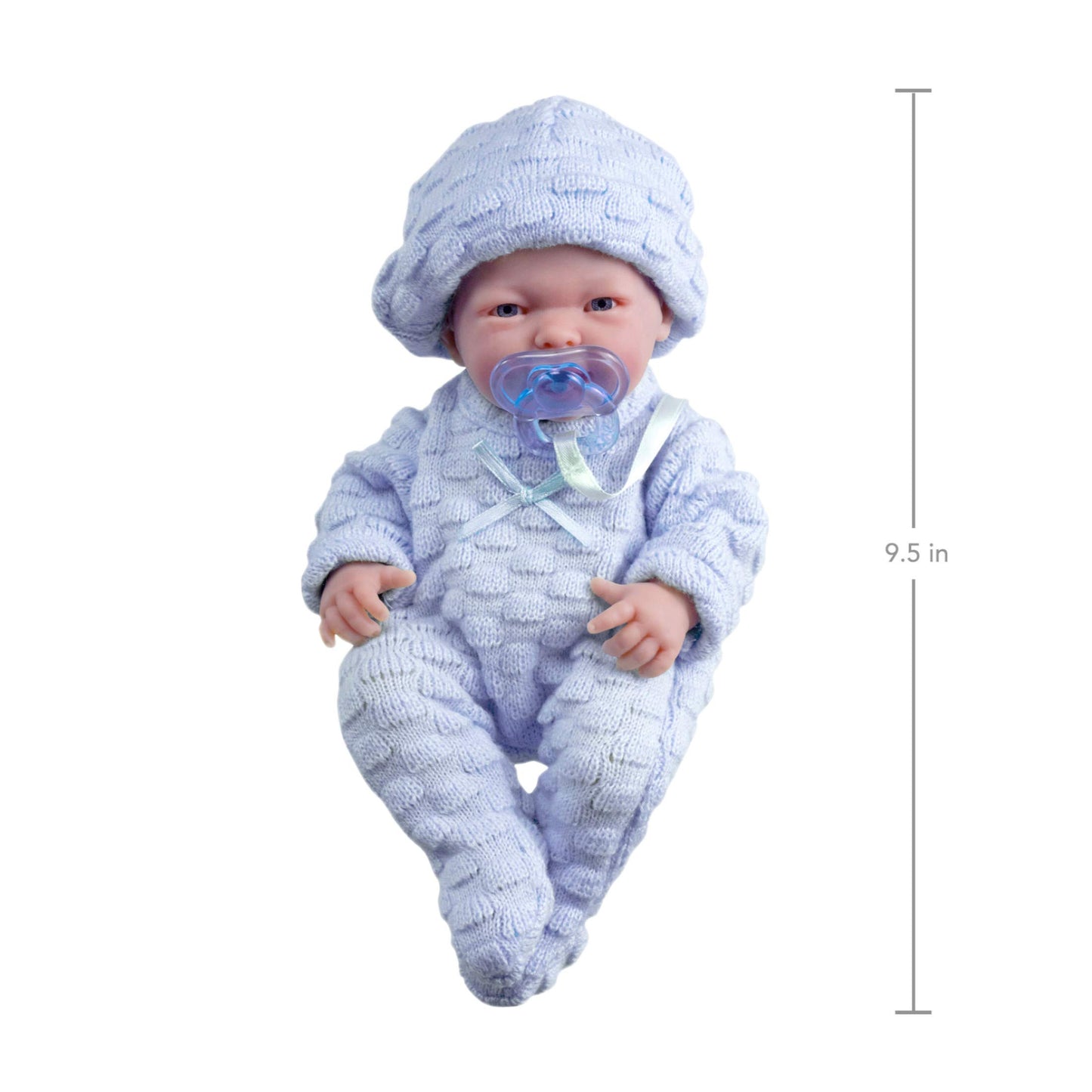 JC Toys - Mini La Newborn First Day | Anatomically Correct Real Boy Baby Doll | 9.5" All-Vinyl | Includes Knit Outfit, Hat and Pacifier | Designed by Berenguer | Ages 2+