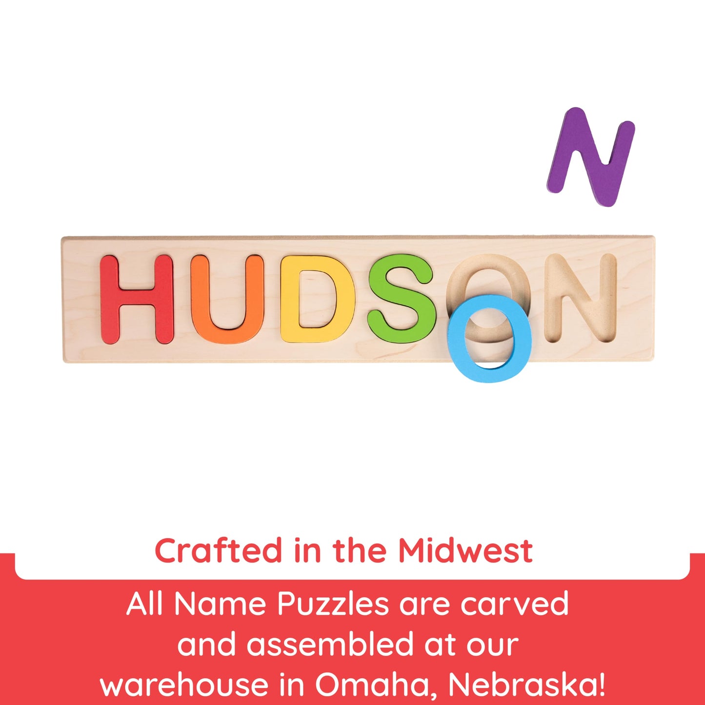 Fat Brain Toys Fat Brain Toys Wooden Personalized Name Puzzles for Toddlers 1-3+, Custom Puzzles, Flat Rate up to 9 Letters
