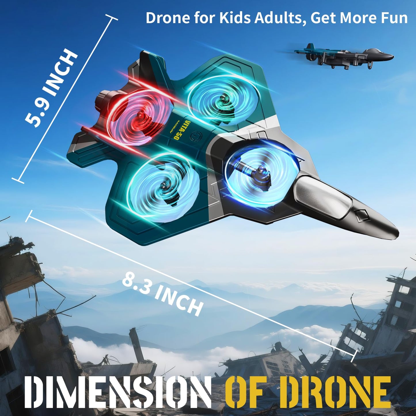 Tubokoro RC Planes with 3 Batteries for Kids Adults, Foam Remote Control Airplane Jet Helicopter Drone Toys for Kids Adults 8-12 12-16, Remote Control Plane Airplane Toys with Led Lights