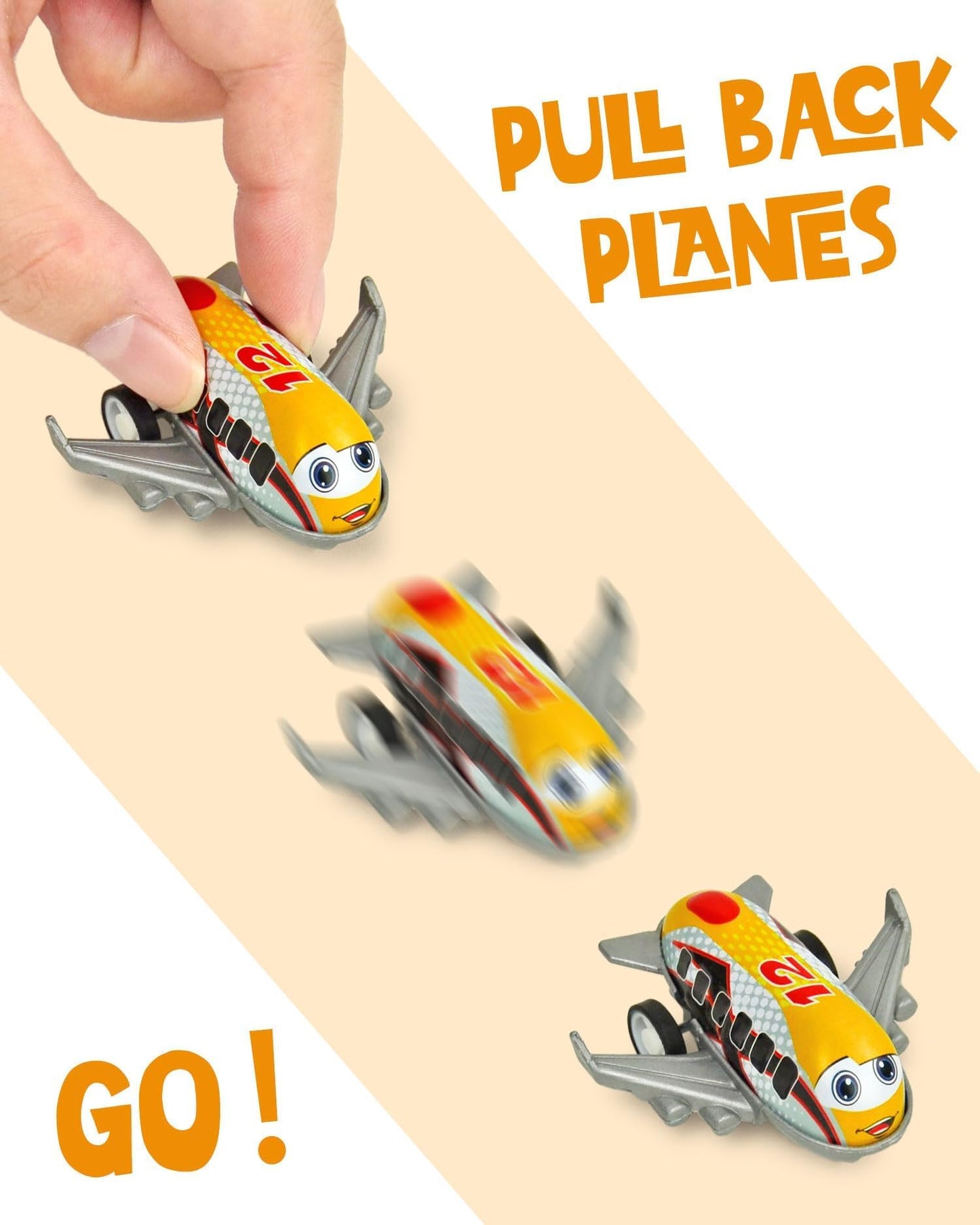 Vileafy 27 PCS Metal Shell Pull Back Airplane Toys for Kids – Cartoon Mini Airplanes with Plastic Base for Party Favors, Classroom Treasure Box Prizes, Goodie Bag Stuffers