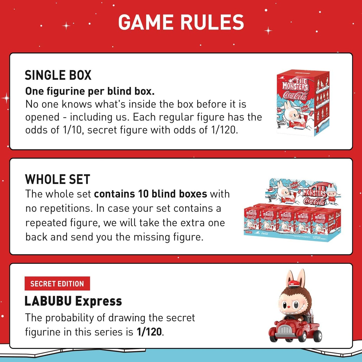 POP MART The Monsters Coca-Cola Series, 10PCs Blind Box Figures, Random Design Action Figures Collectible Toys Home Decorations, Holiday Birthday Gifts, Whole Set