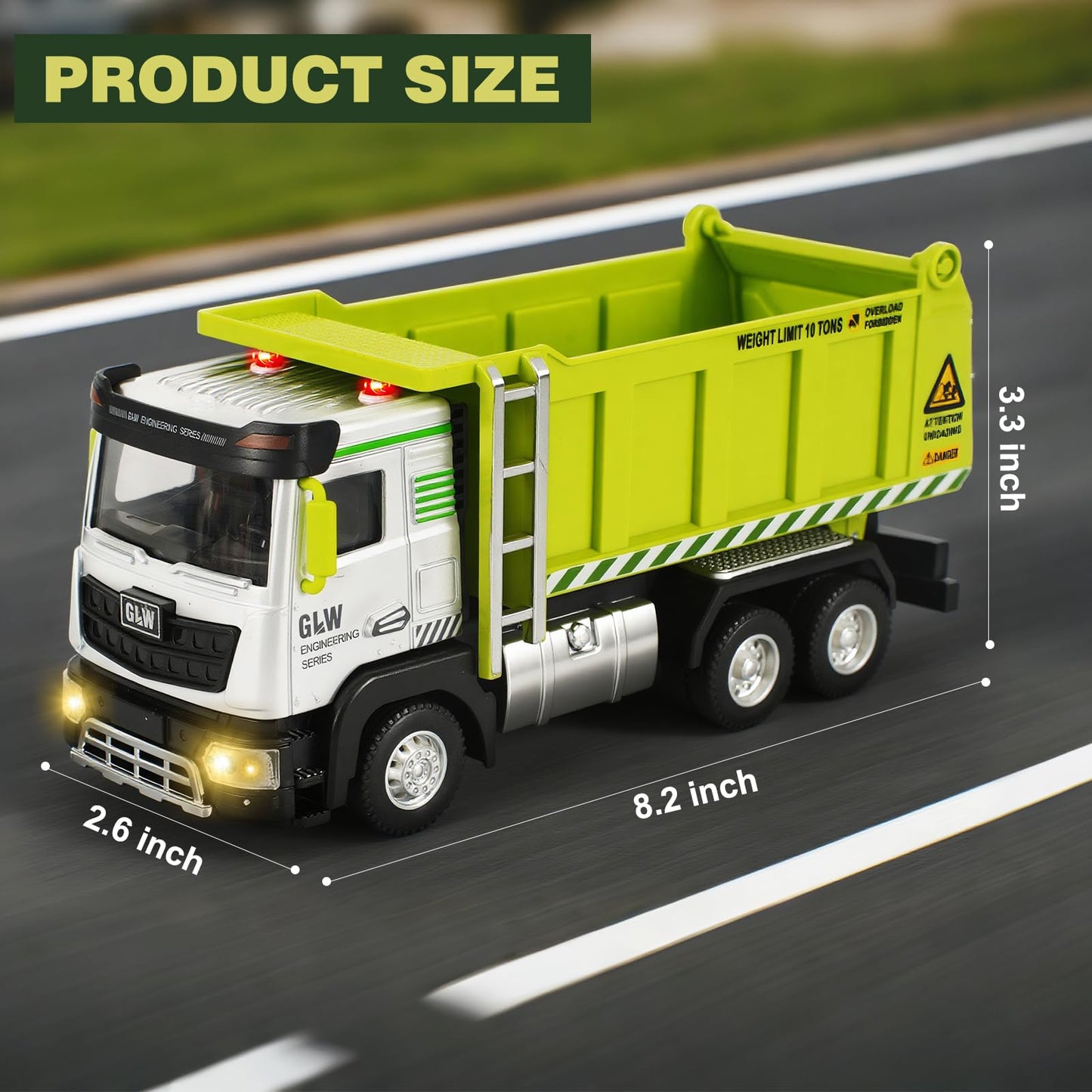 Dump Truck Toy for Boys-1:40 Simulation Model, Educational Construction Toys with Realistic Lights & Sounds, Perfect Christmas Birthday Gifts for Kid Ages 3 4 5 6 7 8 Years Old (Dump Truck)