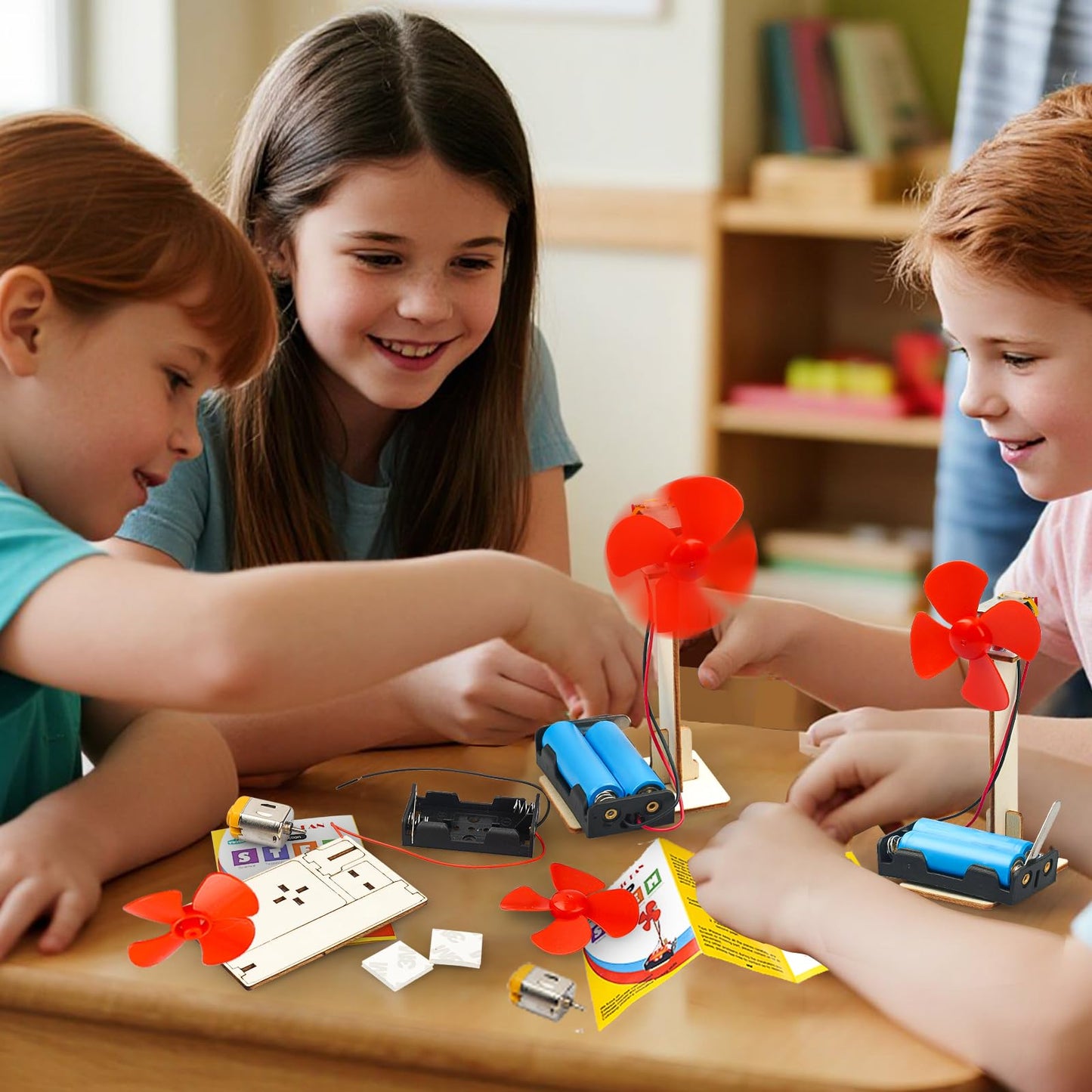 6 STEM Science Kits for Kids Age 8-12, STEM Building Toys for 8-10 Year Girls Boys Wood Crafts, Electric Fan Experiments Activities Circuit Projects, Bulk Gifts for Kids Classroom Party Favors