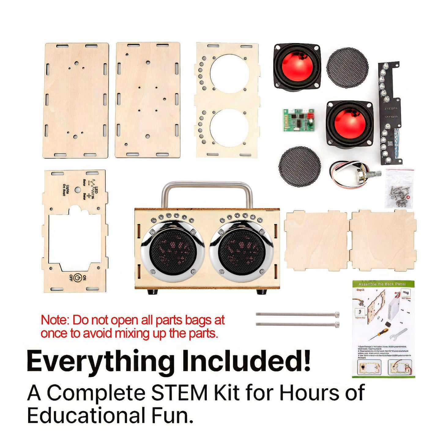 STEM Projects Kit for Kids & Adults Build Your Own Portable Wood Bluetooth Speaker Science Experiment Electronics Kit for Boys & Girls Ages 8-12 9 10 14 16-Chrome Graduation Gift