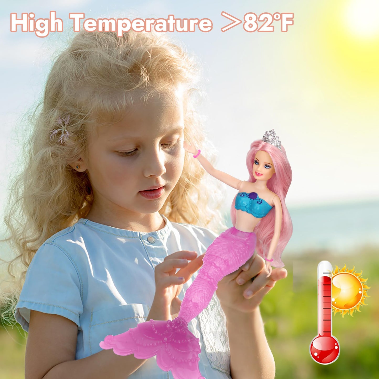 BETTINA Princess Doll with Seahorse Play Gift Set | Magic Color Changing Mermaid Doll, Princess Mermaid Toy with Seahorse & Dolls Accessories