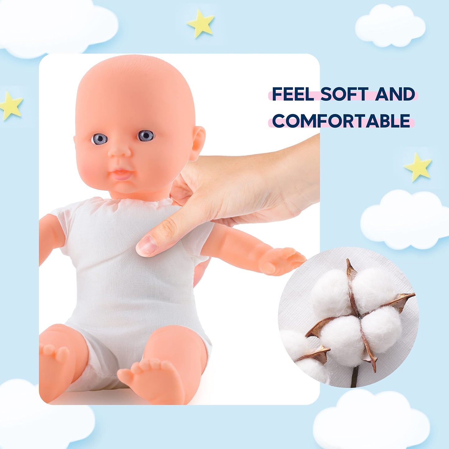 Toy Choi's Twin Baby Dolls 12 inch Soft Body 2 Dolls Playset with Rompers, Hat, Pacifier and Doll Bibs, Gifts for 1 2 3 4 5 Year Old Boys Girls, Toddlers and Kids