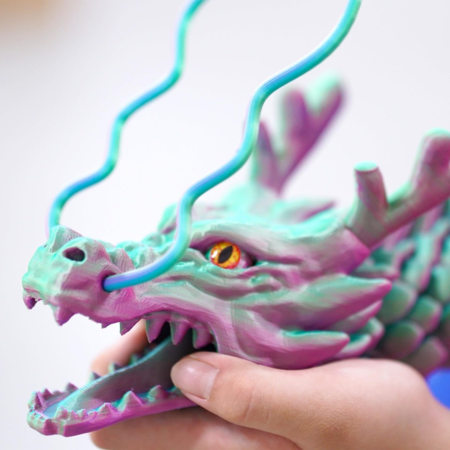 Large 3D Printed Dragon Toys,XXL Animals 47.3 inch Super Long and Big Size lacertid Figurines,Giant 3 D Printer Stuff Dragons Egg,Huge Fidget Action Figures,Cool 3-d Print Gifts (47.3inch-PG)