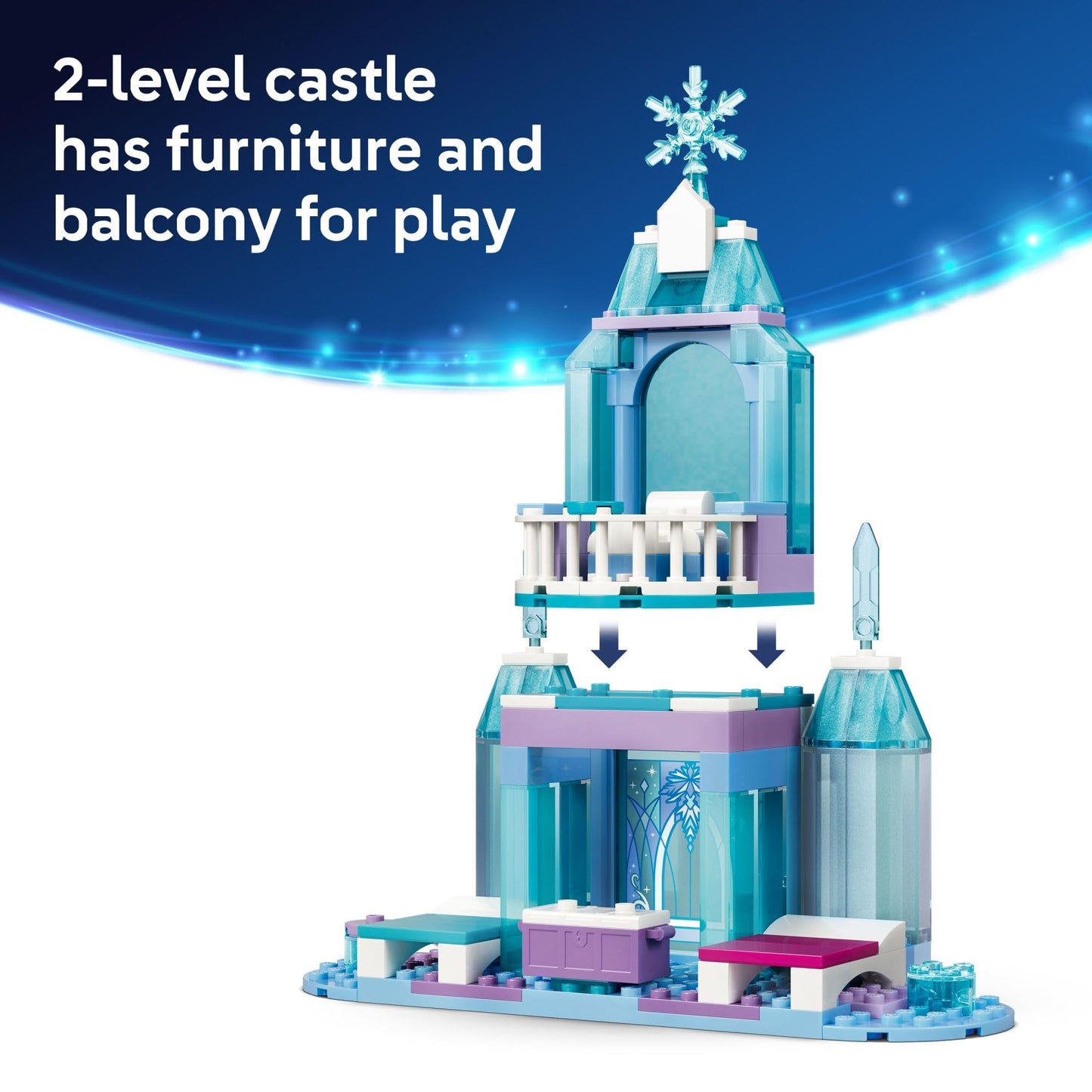 LEGO Disney Frozen Elsa’s Ice Castle & Snow Ride Adventure Building Toy - Frozen Toys for Girls & Boys, Ages 4+ - Disney Gift for Kids - 43281