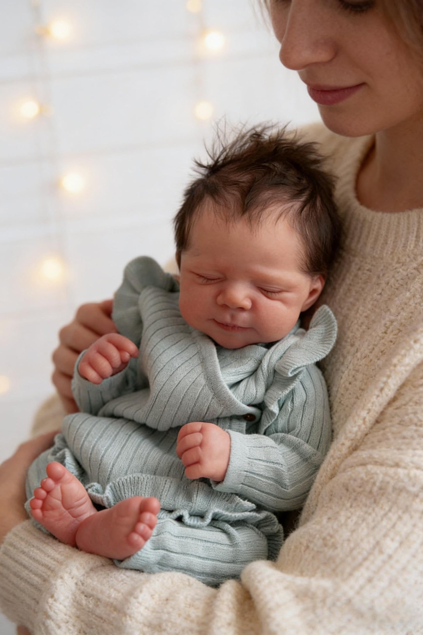 Zero Pam Lifelike Reborn Baby Dolls Boy 18 Inch Realistic Newborn Girl Eyes Closed, Newborn Baby Doll with Soft Cloth Body Real Life Babies Dolls with Hair Silicone Toddler Doll for Kids