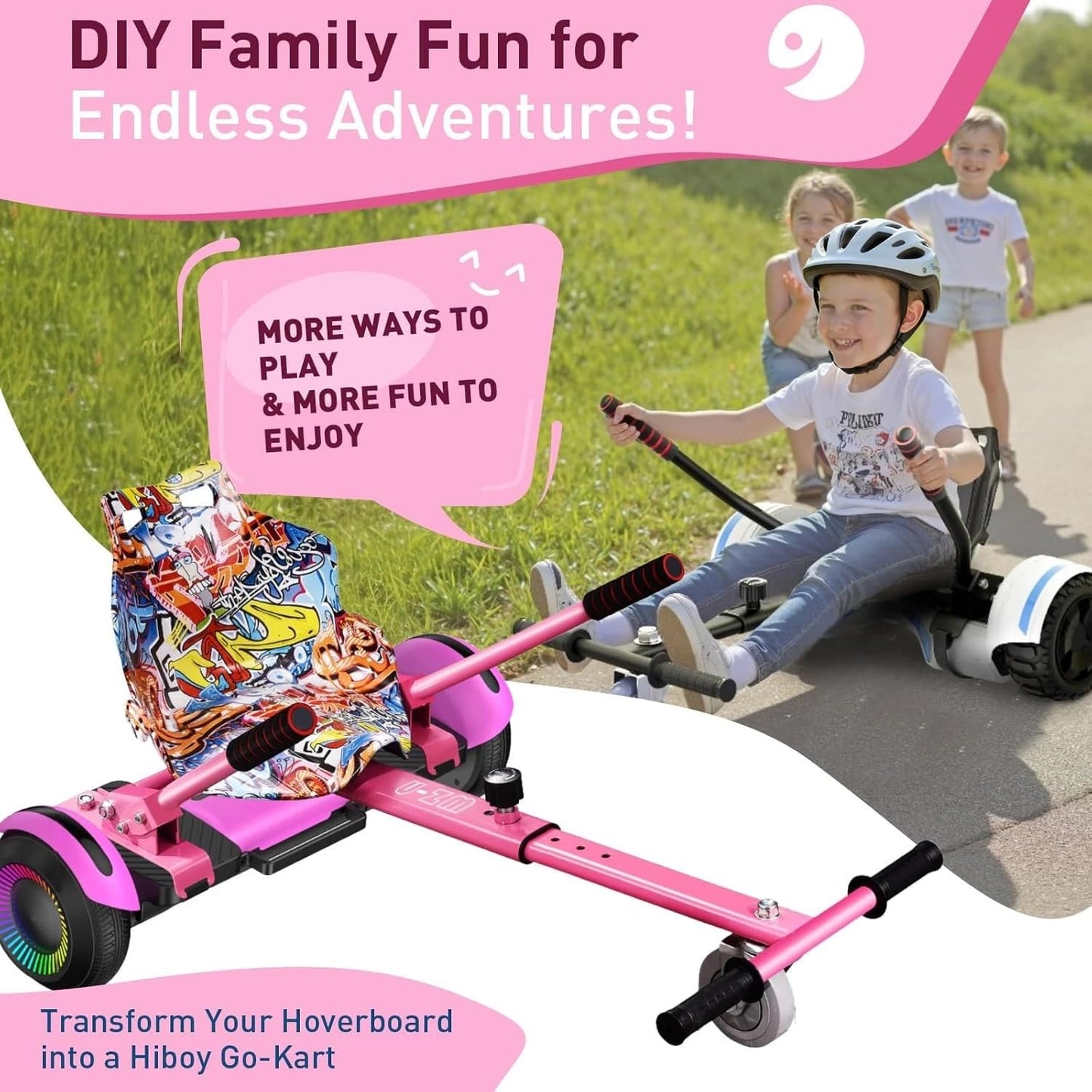 Hiboy HC-01 Hoverboard Kart Seat Attachment Accessory for 6.5" 8" 10" Two Wheel Self Balancing Scooter