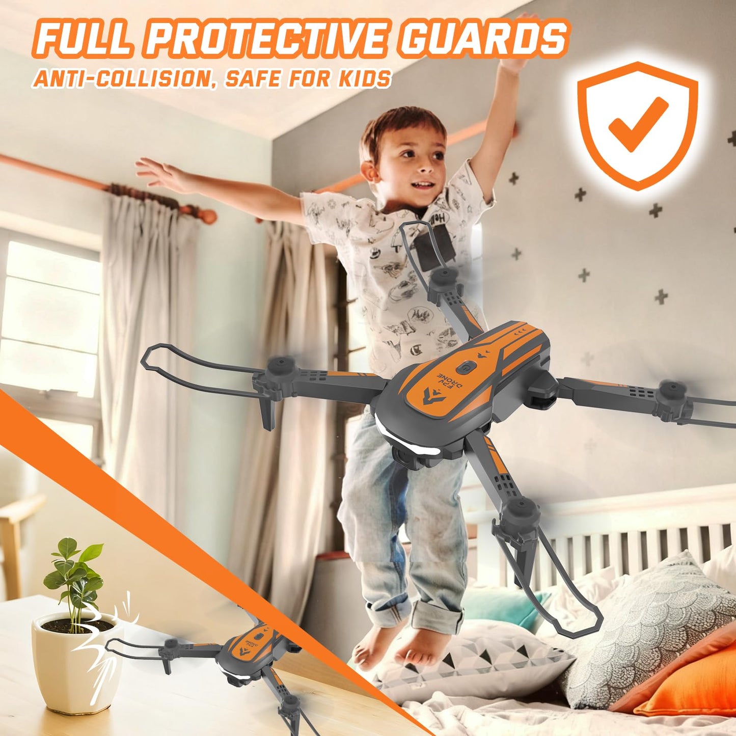 Drone with Camera for Kids Adults, Mini Foldable FPV Drones Remote Control Helicopter, RC Quadcopter with 1080P Live Video Camera, Gestures Selfie, One Key Start,2 Batteries, Toys/Gifts for Boys Girls