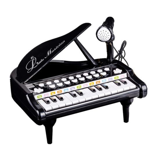 Love&Mini Toddler Piano - 24 Keys Black Baby Piano Toys with Microphone, Birthday Gifts for 3+ Year Old Girls and Boys