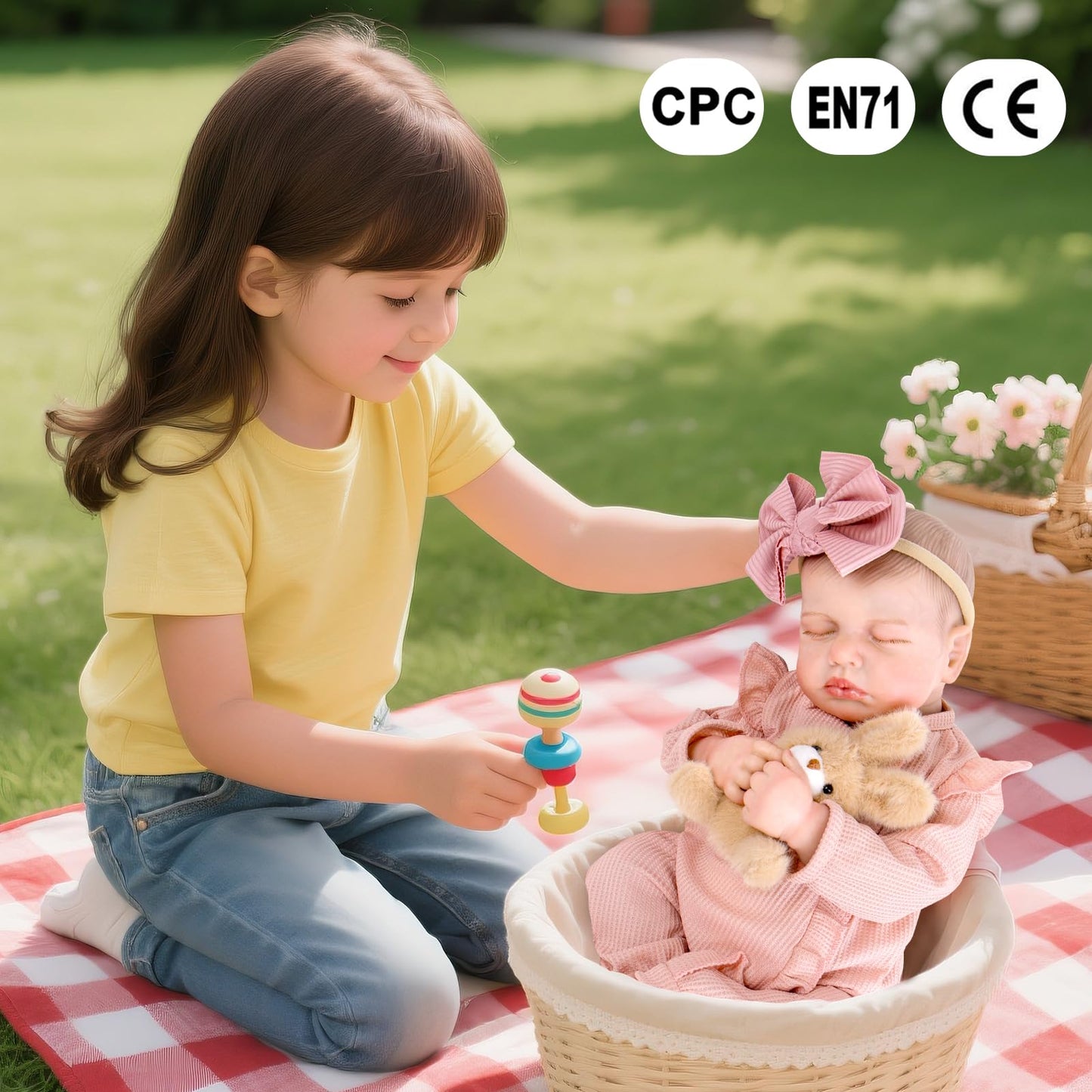 Aori Lifelike Reborn Baby Dolls - 20-Inch Realistic Newborn Real Life Baby Girl Doll with Poseable Limbs and Feeding Kit, Set for Kids 3+